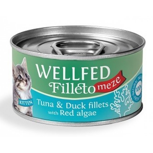 Wellfed Filleto Meze Tuna & Duck για Γατάκια 70gr Super Premium Τροφές